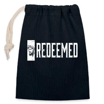 Religieux chrétien racheté Jésus Sainte-Croix - Sac cadeau en coton avec cordon (14 x 20 cm) - bleu marine - Devant