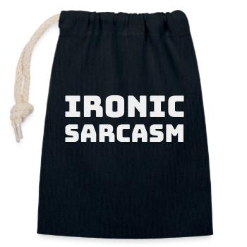 Sarcasme ironique - Sac cadeau en coton avec cordon (14 x 20 cm) - bleu marine - Devant