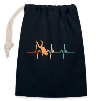 Heartbeat Scuba Diving - Closable cotton gift bag (14x20cm) - navy - Front
