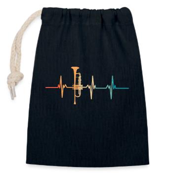 Trompeten-Herzschlag - Verschließbarer Geschenkbeutel aus Baumwolle (14x20cm) - Navy - Vorne