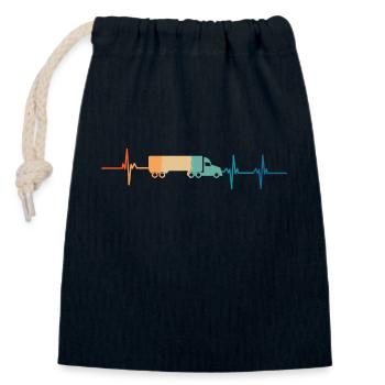 Heartbeat Truck - Verschließbarer Geschenkbeutel aus Baumwolle (14x20cm) - Navy - Vorne