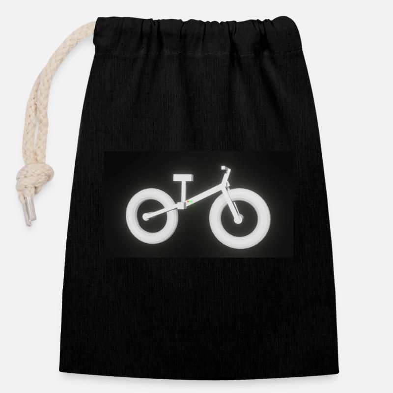 Fahrrad - Verschließbarer Geschenkbeutel aus Baumwolle (14x20cm) - Schwarz