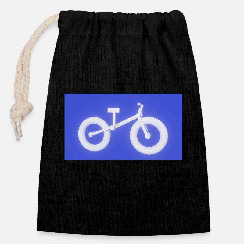 Fahrrad - Verschließbarer Geschenkbeutel aus Baumwolle (14x20cm) - Schwarz