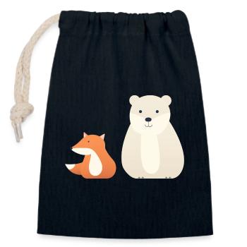 Cute animal motifs for children - Closable cotton gift bag (14x20cm) - navy - Front