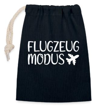 Mode avion - Sac cadeau en coton avec cordon (14 x 20 cm) - bleu marine - Devant