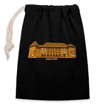 Hôtel de ville de Dinslaken Château du Rhin Rhénanie-du-Nord-Westphalie - Sac cadeau en coton avec cordon (14 x 20 cm) - noir - Devant