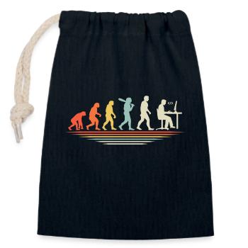 Kaffee-Codierung Evolution Programmierer Entwickler Nerd Coffe - Verschließbarer Geschenkbeutel aus Baumwolle (14x20cm) - Navy - Vorne