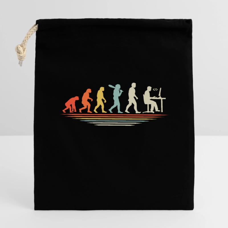 Kaffee-Codierung Evolution Programmierer Entwickler Nerd Coffe Verschließbarer Geschenkbeutel aus Baumwolle (14x20cm)