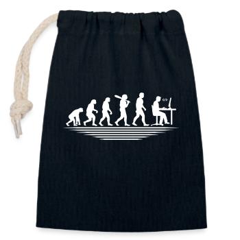 Kaffee-Codierung Evolution Programmierer Entwickler Nerd Coffe - Verschließbarer Geschenkbeutel aus Baumwolle (14x20cm) - Navy - Vorne