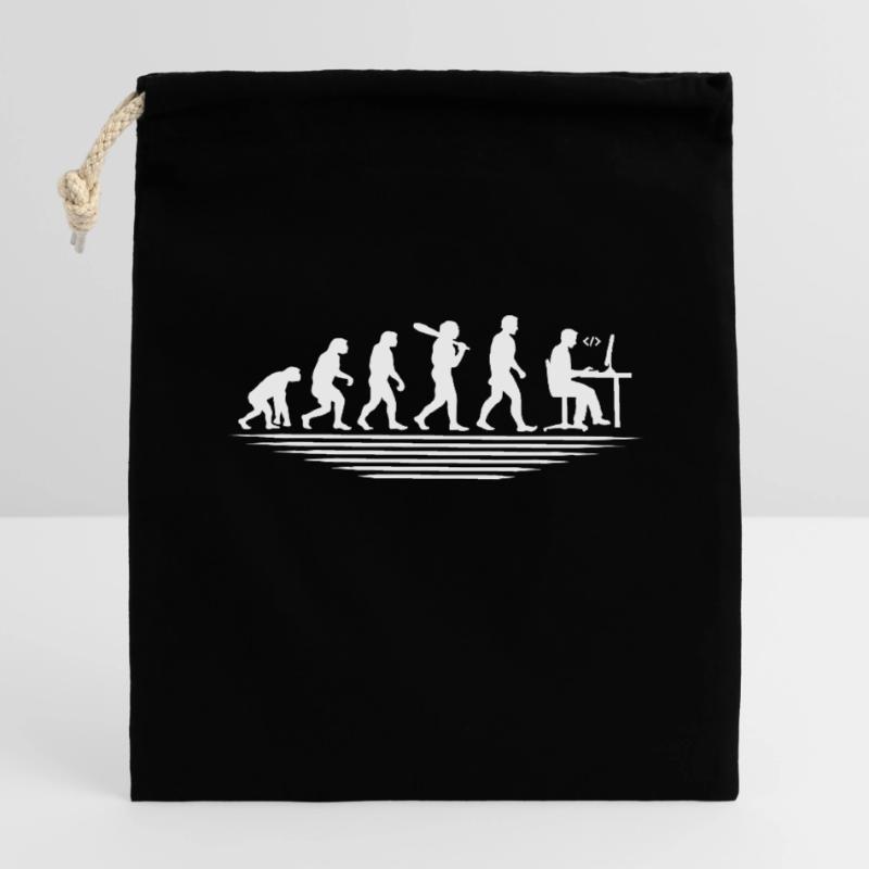 Kaffee-Codierung Evolution Programmierer Entwickler Nerd Coffe Verschließbarer Geschenkbeutel aus Baumwolle (14x20cm)