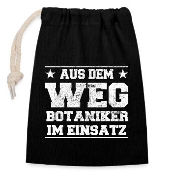 Aus dem Weg Botaniker im Einsatz Design - Verschließbarer Geschenkbeutel aus Baumwolle (14x20cm) - Schwarz - Vorne