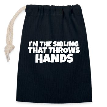 I'm The Sibling That Throw Hands Protective - Verschließbarer Geschenkbeutel aus Baumwolle (14x20cm) - Navy - Vorne