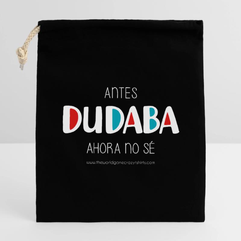 J’avais l’habitude de douter (sombre) Sac cadeau en coton avec cordon (14 x 20 cm)
