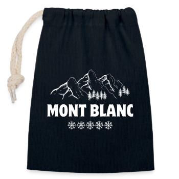 Mont Blanc, Skigebiet, Skifahren - Verschließbarer Geschenkbeutel aus Baumwolle (14x20cm) - Navy - Vorne