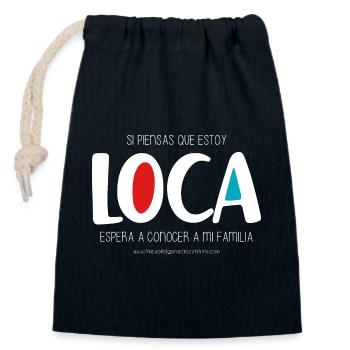 I'm crazy (dark) - Closable cotton gift bag (14x20cm) - navy - Front