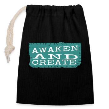 personal enlightenment achieving enlightenment - Closable cotton gift bag (14x20cm) - black - Front