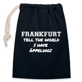 TELL THE WORLD WHITE - Verschließbarer Geschenkbeutel aus Baumwolle (14x20cm) - Navy - Vorne