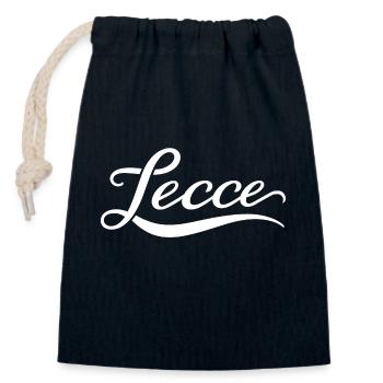 Lecce - Sac cadeau en coton avec cordon (14 x 20 cm) - bleu marine - Devant