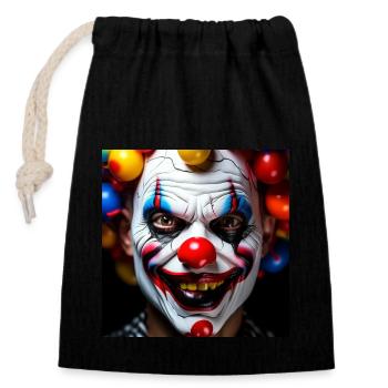 Clown - Closable cotton gift bag (14x20cm) - black - Front