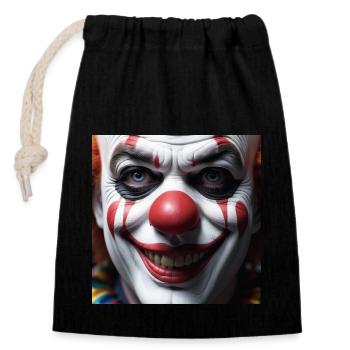 Clown Clown Face Carnival Carnival - Closable cotton gift bag (14x20cm) - black - Front