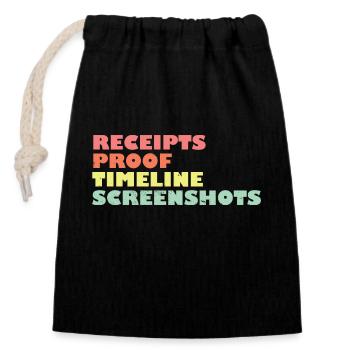 Receipts Timeline Screenshot Witty Retorts Snappy - Closable cotton gift bag (14x20cm) - black - Front