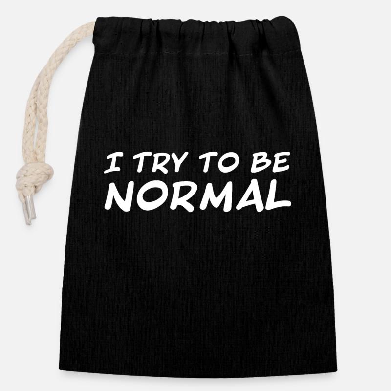 normal - Sac cadeau en coton avec cordon (14 x 20 cm) - noir