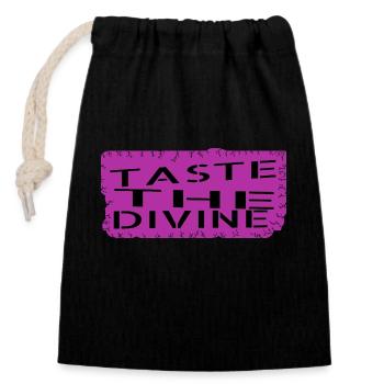 flavor enhancement quote gastronomic delight - Verschließbarer Geschenkbeutel aus Baumwolle (14x20cm) - Schwarz - Vorne