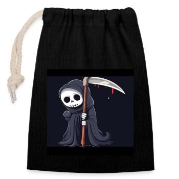The Grim Reaper - Closable cotton gift bag (14x20cm) - black - Front