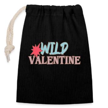 Wild Valentine - Closable cotton gift bag (14x20cm) - black - Front