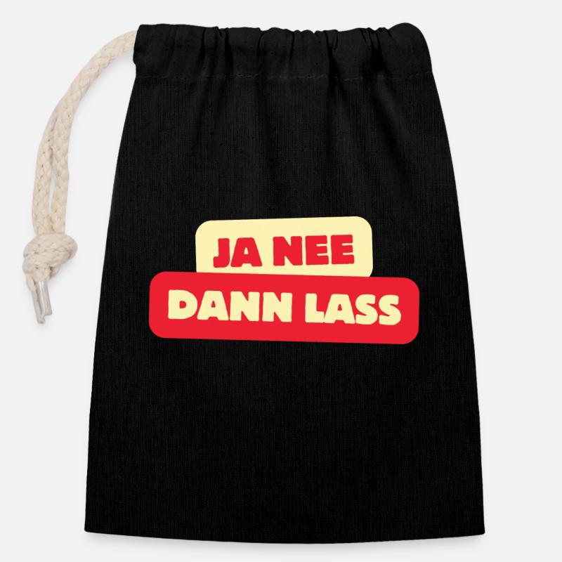 Yes no, then let's - Closable cotton gift bag (14x20cm) - black