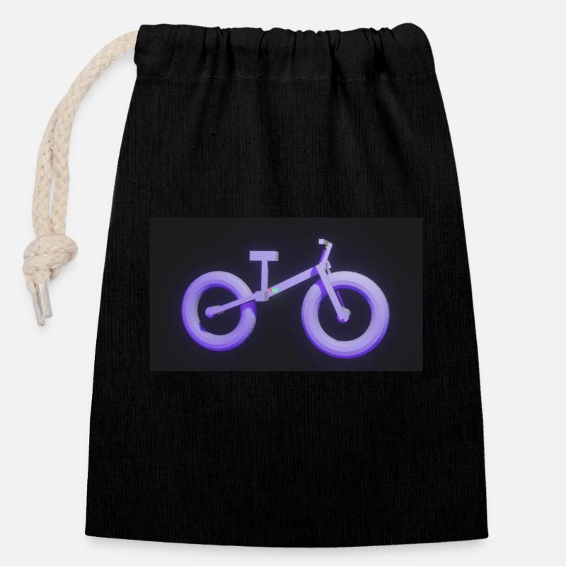Fahrrad - Verschließbarer Geschenkbeutel aus Baumwolle (14x20cm) - Schwarz