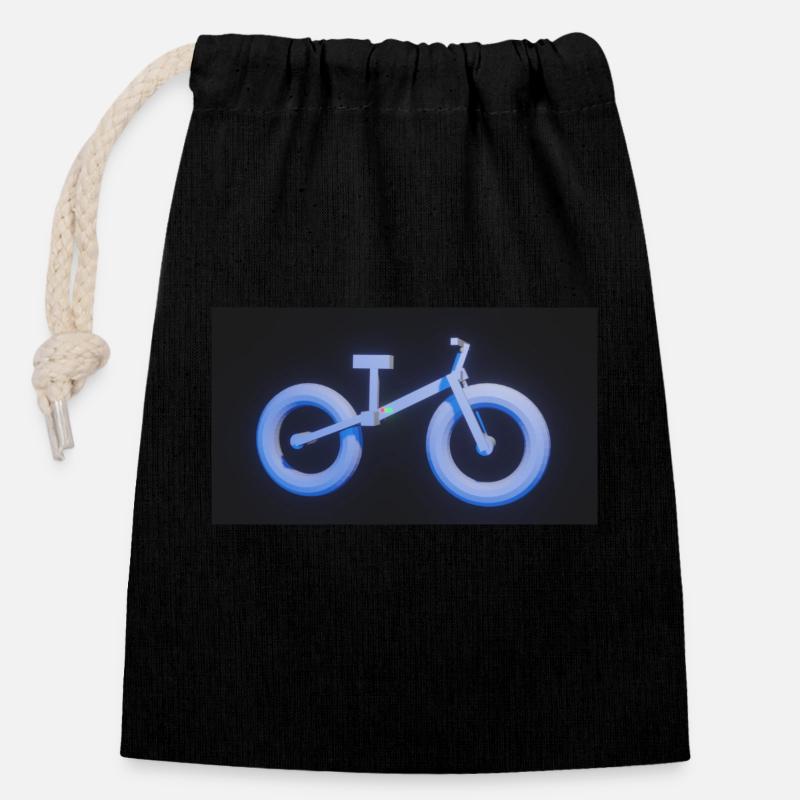 Fahrrad - Verschließbarer Geschenkbeutel aus Baumwolle (14x20cm) - Schwarz