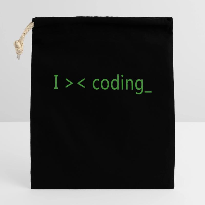 Ich liebe es, Programmierer zu programmieren Verschließbarer Geschenkbeutel aus Baumwolle (14x20cm)