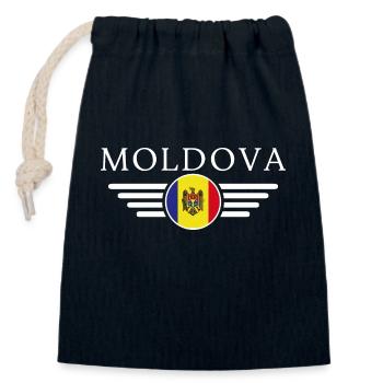 Moldawien T-Shirt: Tradition, Gastfreundschaft - Verschließbarer Geschenkbeutel aus Baumwolle (14x20cm) - Navy - Vorne