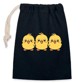 chick - Closable cotton gift bag (14x20cm) - navy - Front