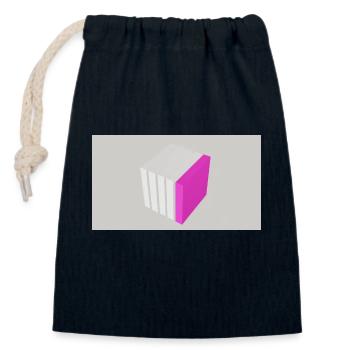 Splitting cube pink - Closable cotton gift bag (14x20cm) - navy - Front