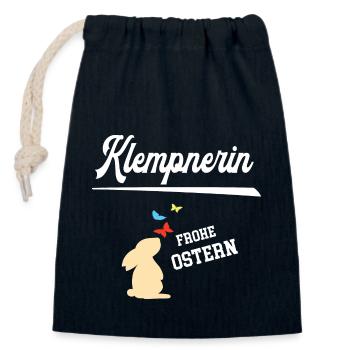 Klempnerin Frohe Ostern Ostergeschenk Klempnerei - Verschließbarer Geschenkbeutel aus Baumwolle (14x20cm) - Navy - Vorne