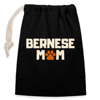 Bernese MomGifts. Bernese Mountain Dog - Closable cotton gift bag (14x20cm) - black - Front