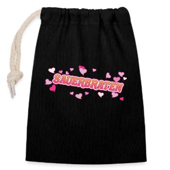 Sauerbraten ein Design für den Braten Fan - Verschließbarer Geschenkbeutel aus Baumwolle (14x20cm) - Schwarz - Vorne