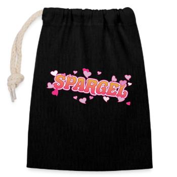 Asparagus Love Design for the Vegetable Fan - Closable cotton gift bag (14x20cm) - black - Front
