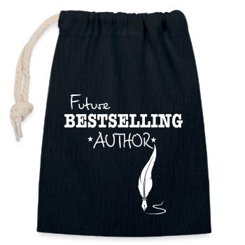 Future bestselling author - Closable cotton gift bag (14x20cm) - navy - Front