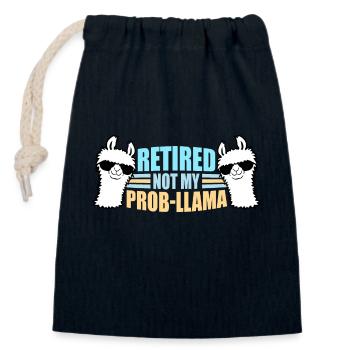 Nicht mein Prob Lama Ruhestand Prob-Llama im Ruhestand - Verschließbarer Geschenkbeutel aus Baumwolle (14x20cm) - Navy - Vorne