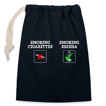Sisha Smoke Pipe Orient - Closable cotton gift bag (14x20cm) - navy - Front