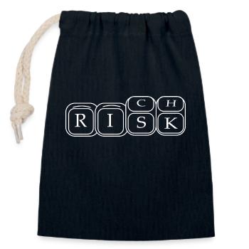 Dice Rich und Risiko - Verschließbarer Geschenkbeutel aus Baumwolle (14x20cm) - Navy - Vorne