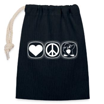 Liebe Frieden Pinguine Lustiger Tupfer Cooler Pinguin Dabben - Verschließbarer Geschenkbeutel aus Baumwolle (14x20cm) - Navy - Vorne