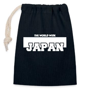 Japan Minimal Typography - Closable cotton gift bag (14x20cm) - navy - Front