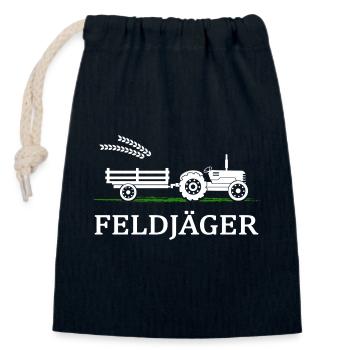 Tractor Feldjäger Village Child Farm Country Egg - Closable cotton gift bag (14x20cm) - navy - Front
