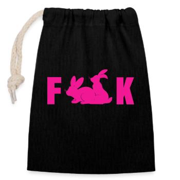 Fuck Bunny Sex Funny Pictures - Closable cotton gift bag (14x20cm) - black - Front