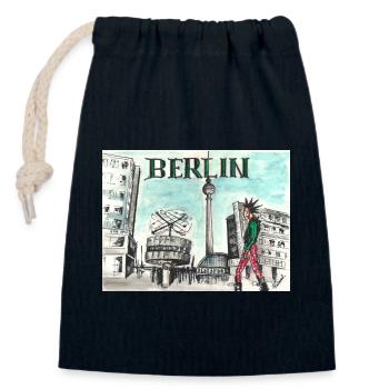 Alexander Platz - Verschließbarer Geschenkbeutel aus Baumwolle (14x20cm) - Navy - Vorne