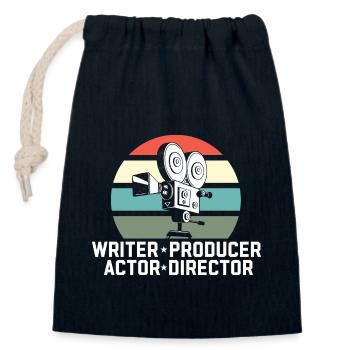Scénariste Producteur Acteur Réalisateur Réalisateur Film - Sac cadeau en coton avec cordon (14 x 20 cm) - bleu marine - Devant